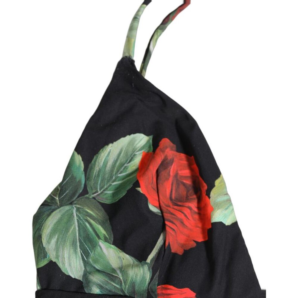 Dolce & Gabbana Black Floral Print One Piece Swimsuit Women's Swimwear - Picture 2 of 5